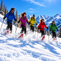 raquette a neige courchevel avec un guide